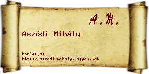 Aszódi Mihály névjegykártya